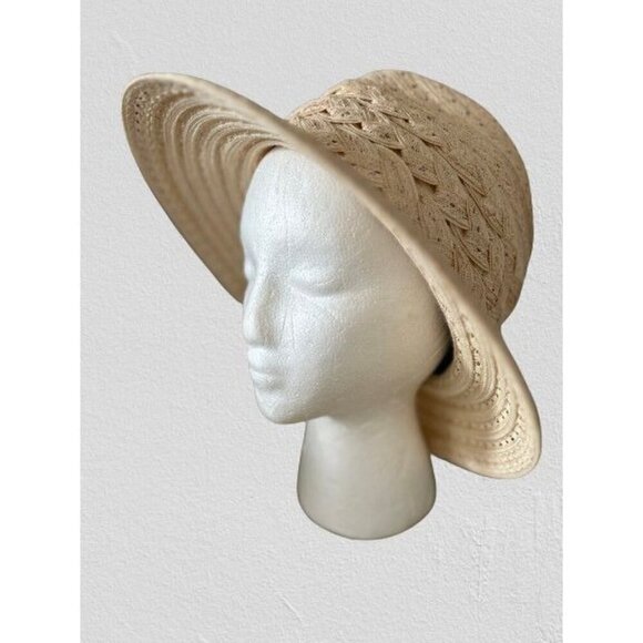 VINTAGE KOKIN NEW YORK Fedora HAT Woven Straw Natural Color main image 6